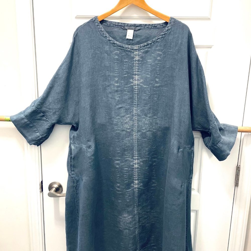 LINEN DRESS 100% Tunisian linen denim color